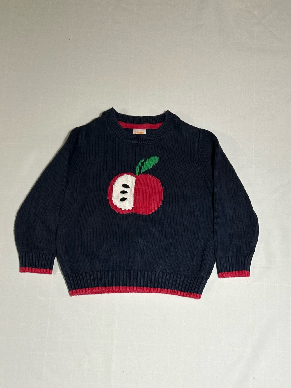 Gymboree Boys 2T Blue Apple Long Sleeve Sweater Fall Teacher's Favorite
